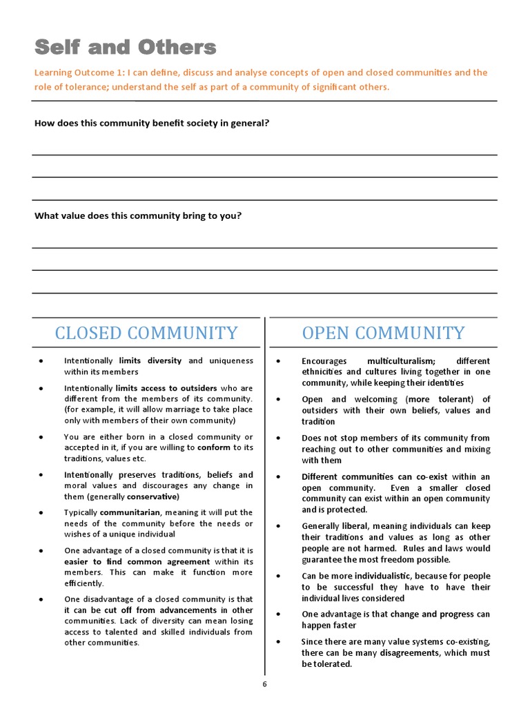 Open vs Closed Communities Explained | PDF | Community | Traditions