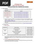 IIT Genius Test: Proctored Online Test - Guidelines For Students