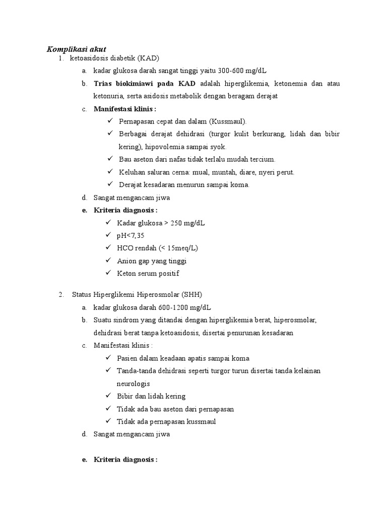 Komplikasi Diabetes Melitus | PDF
