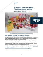 Skin Lightening Products Found To Contain Mercury, Hydroquinone And/or Steroids