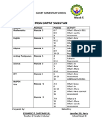 Mga Dapat Sagutan: Grade 6 - EARTH Week 5