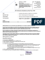 SARS-CoV-2 Detection Test Report for Mr. Ravi Shinde