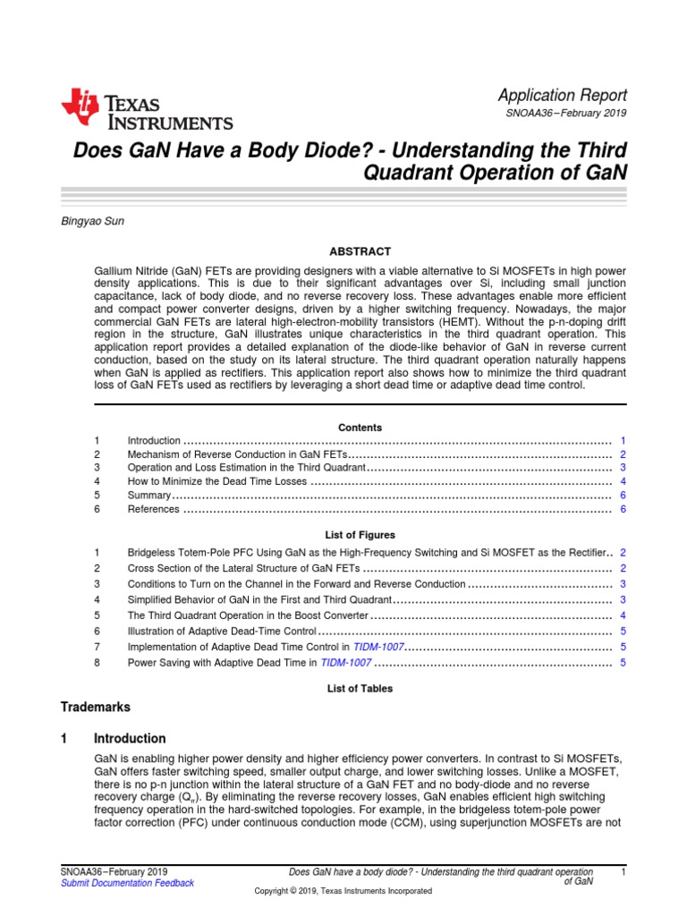 Does Gan Have A Body Diode? Understanding The Third Quadrant Operation of Gan PDF Field