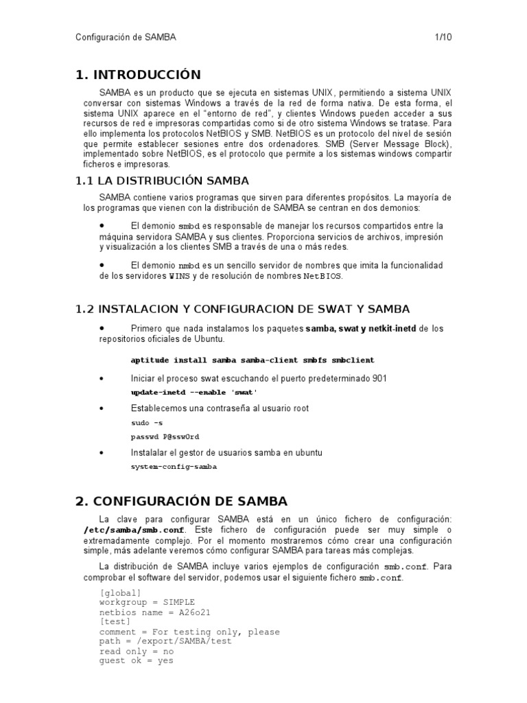 15 Samba Server | PDF | Archivo de computadora | Usuario (informática)