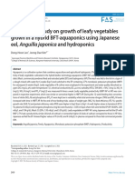 Comparative Study On Growth of Leafy Vegetables Grown in A Hybrid BFT-aquaponics Using Japanese Eel, Anguilla Japonica and Hydroponics