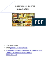 Business Ethics: Course Introduc1on