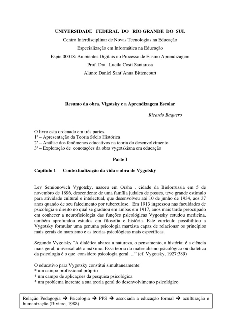 Vygotsky: Teoria e Práticas Educativas | PDF | Psicologia | Aprendizado