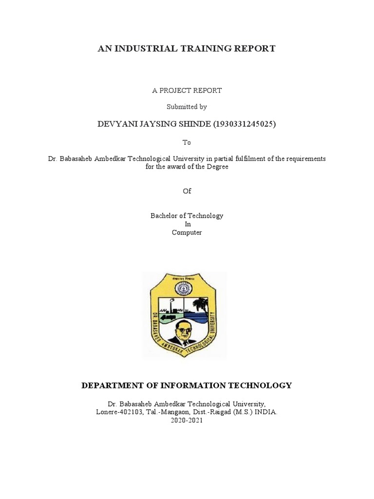 Industrial Training Report on Python | PDF | Class (Computer ...