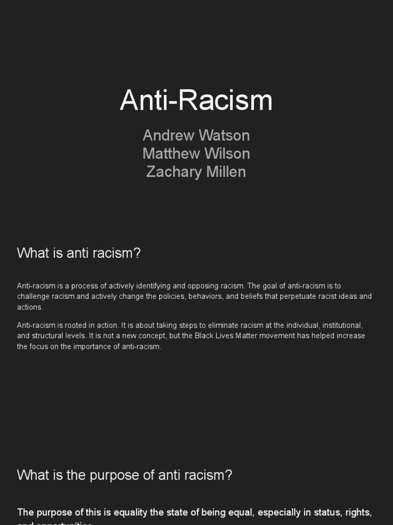 Understanding Anti-Racism Principles | PDF