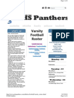 Varsity Football Roster: Monday - 9/6