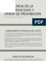 Conciencia de La Antijuridicidad y Error de Prohibicion