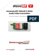 Immersionrc 600Mw 5.8Ghz Audio/Video Transmitter: Instruction Manual - International Edition