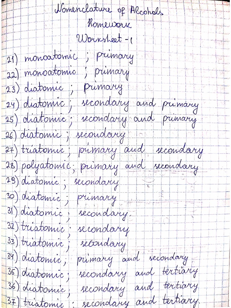 Nomenclature Of Alcohols Pdf