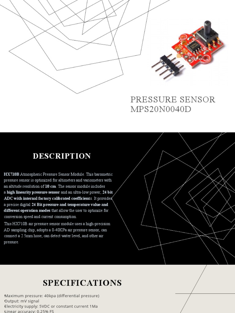 MPS20N0040D Pressure Sensor Overview | PDF | Atmosphere Of Earth | Sensor