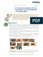 Calculamos El Costo para Preparar Un Rico Plato Típico y Promover El Reconocimiento de La Diversidad