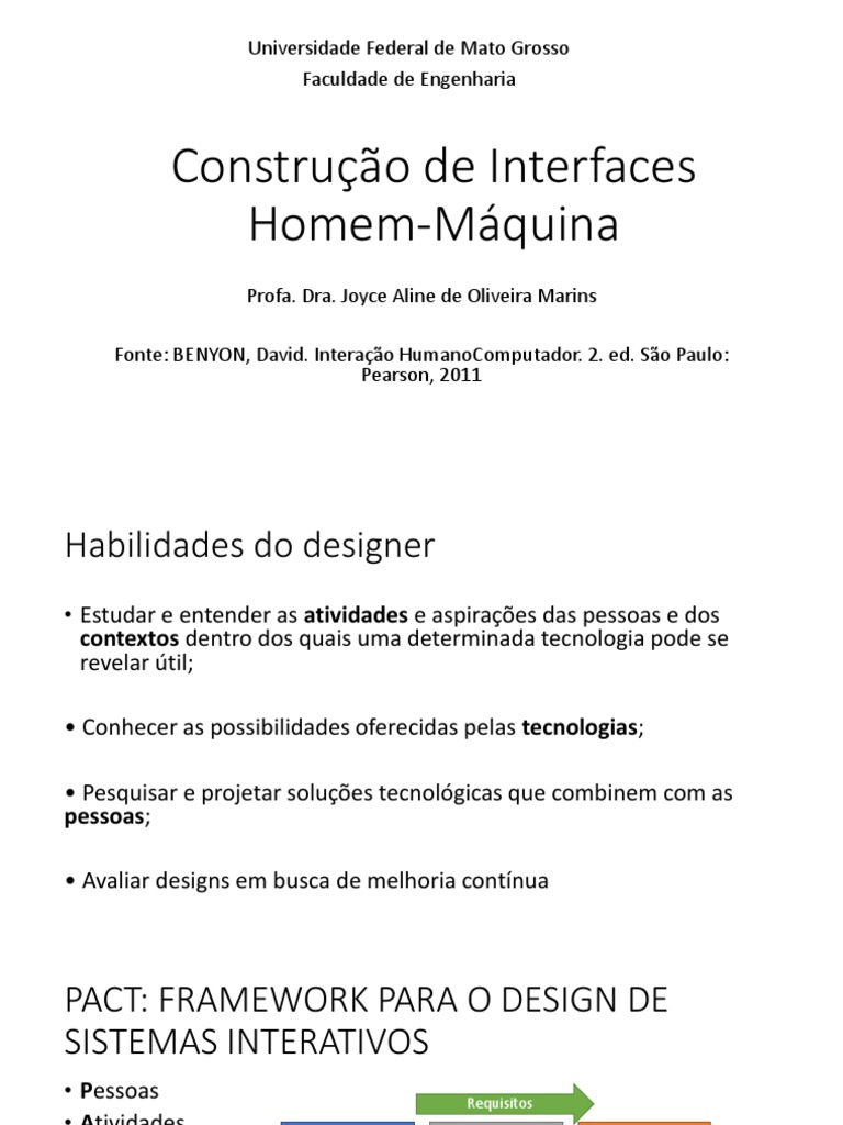 Aula II - Part 1 - Framework PACT | PDF