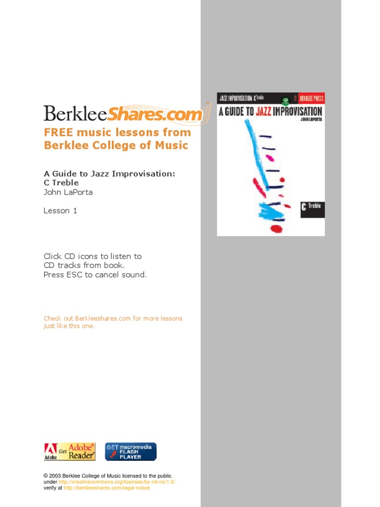 Berklee - Jazz Improvisation Basics | PDF | Rhythm | Scale (Music)