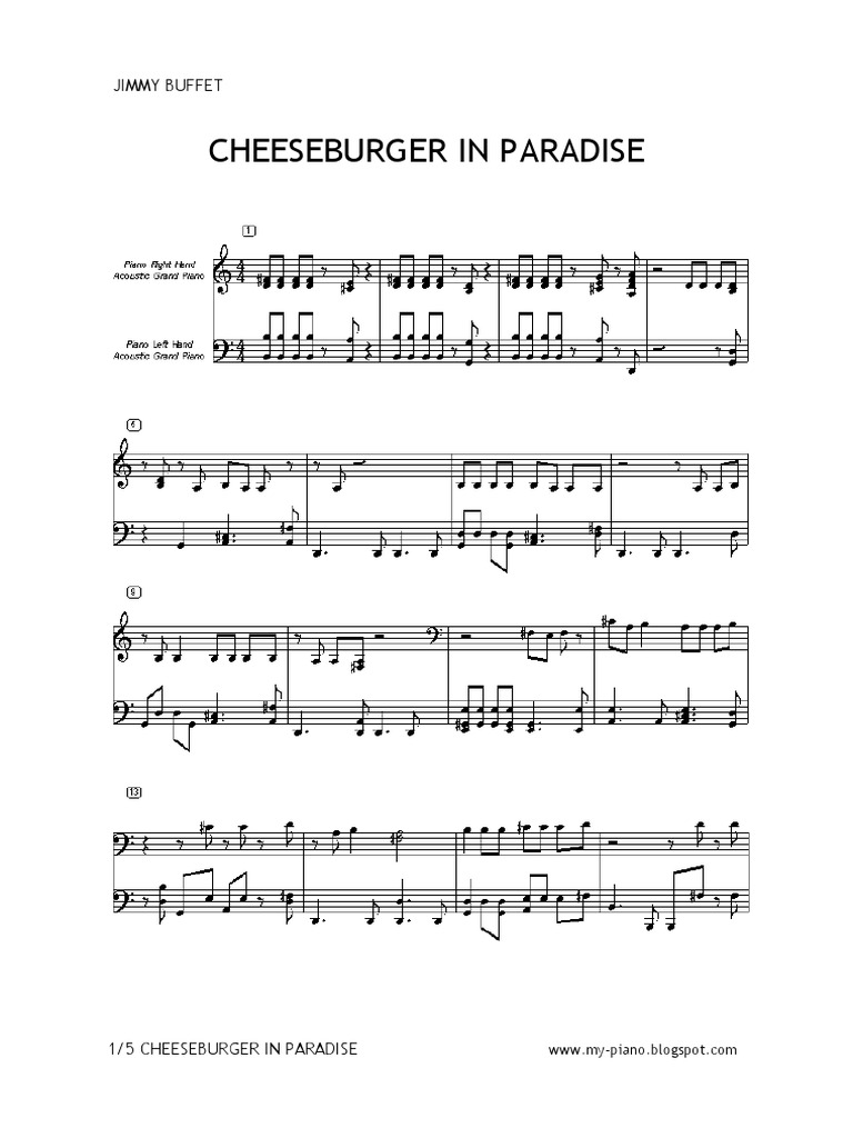 Cheeseburger in Paradise Lyrics and Chords | PDF