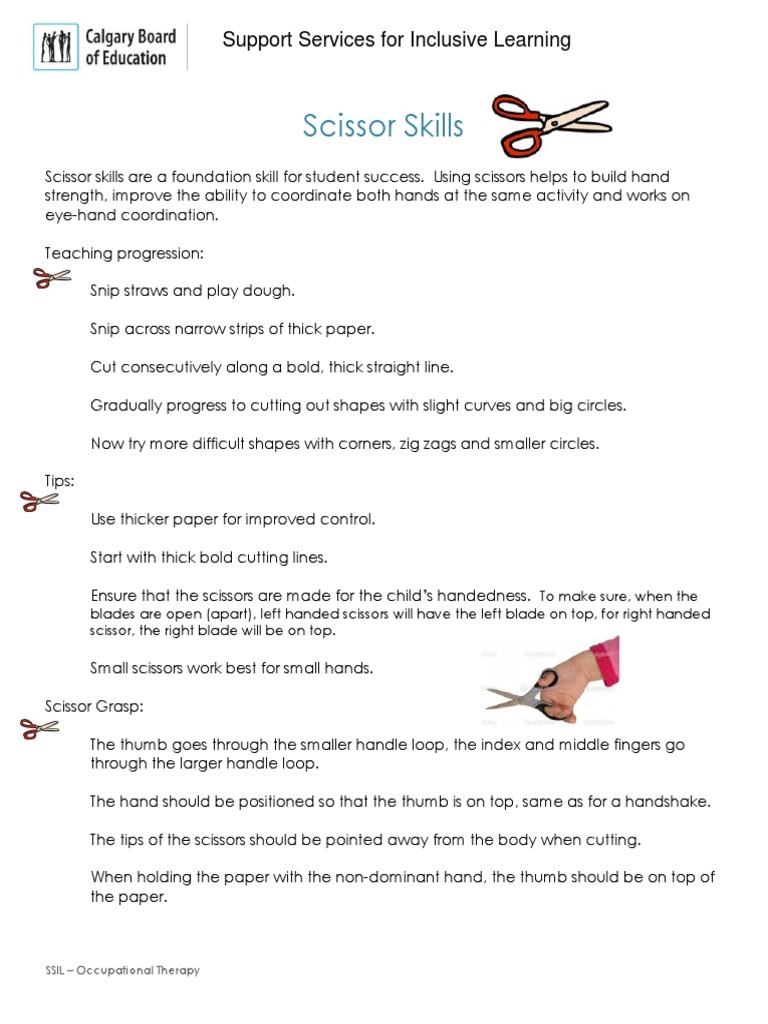 Scissor Skills: Support Services For Inclusive Learning | PDF | Home ...