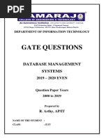 Gate Questions: Database Management Systems