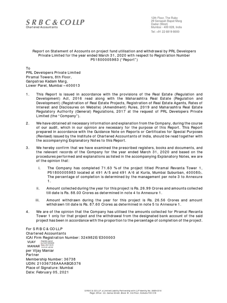 1 Annual Audit Report of Statutory CA (Form 5) (FY 2019-20) | PDF ...