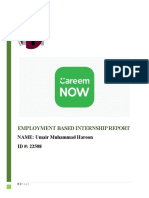Employment Based Internship Report: NAME: Umair Muhammad Haroon ID #: 22508
