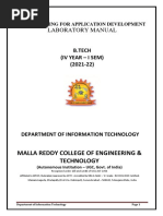 PROGRAMMING FOR APPLICATION DEVELOPMENT Lab Manual 2021-22