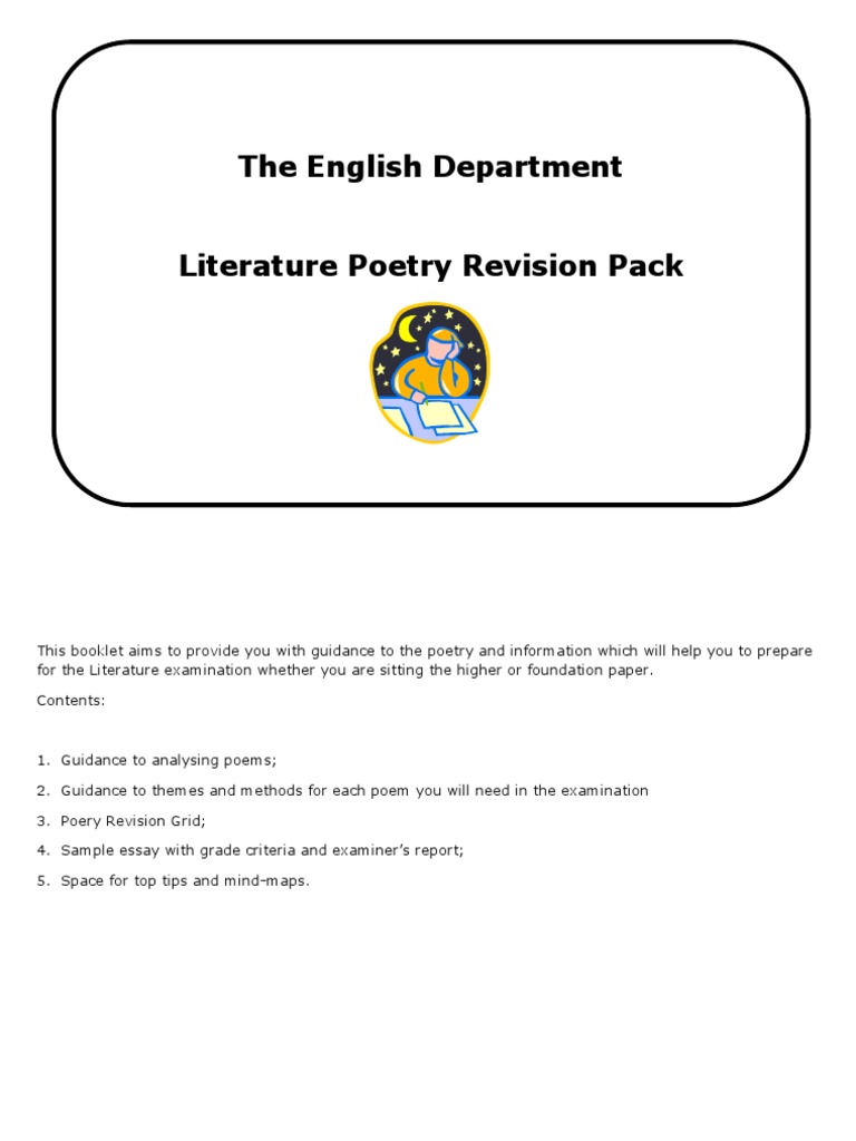 Poetry Revision Guide for Literature Exam | PDF | Poetry