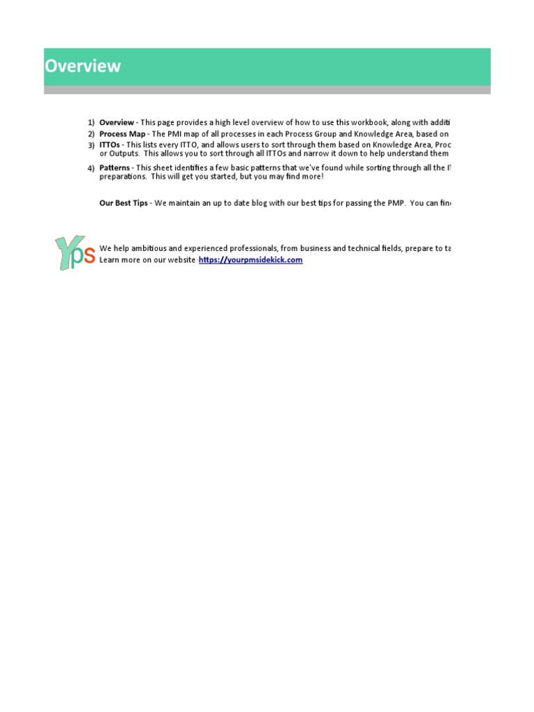 ITTO Guide for PMP Exam Preparation | PDF | Project Management | Data