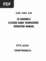 23 Channels Citizens Band Transceiver Operation Manual: SSB and Am