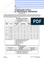 GA-235 Gypsum Board Typical Mechanical and Physical Properties