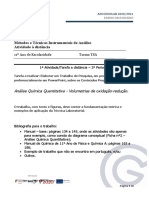 TAREFA - 1 - FEVEREIRO e MARÇO - 11º TSA - VOLUMETRIA DE OXIDAÇÃO - REDUÇÃO