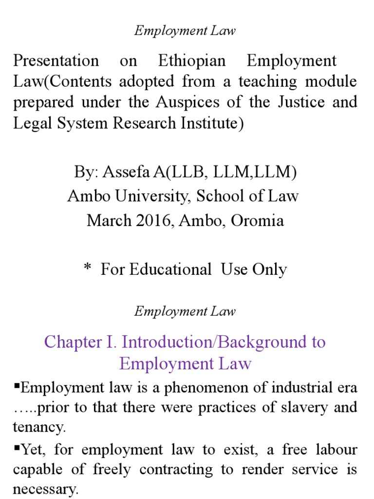 Employment Law Pdf Employment Labour Law