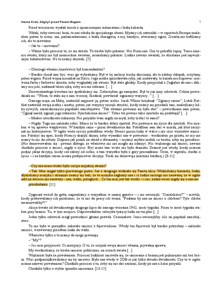 Marek Edelman Zdążyć Przed Panem Bogiem Zdążyć Przed Panem Bogiem PDF | PDF