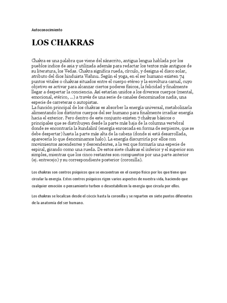 Guía de los 7 Chakras y su Salud | PDF | Amor | Chakra
