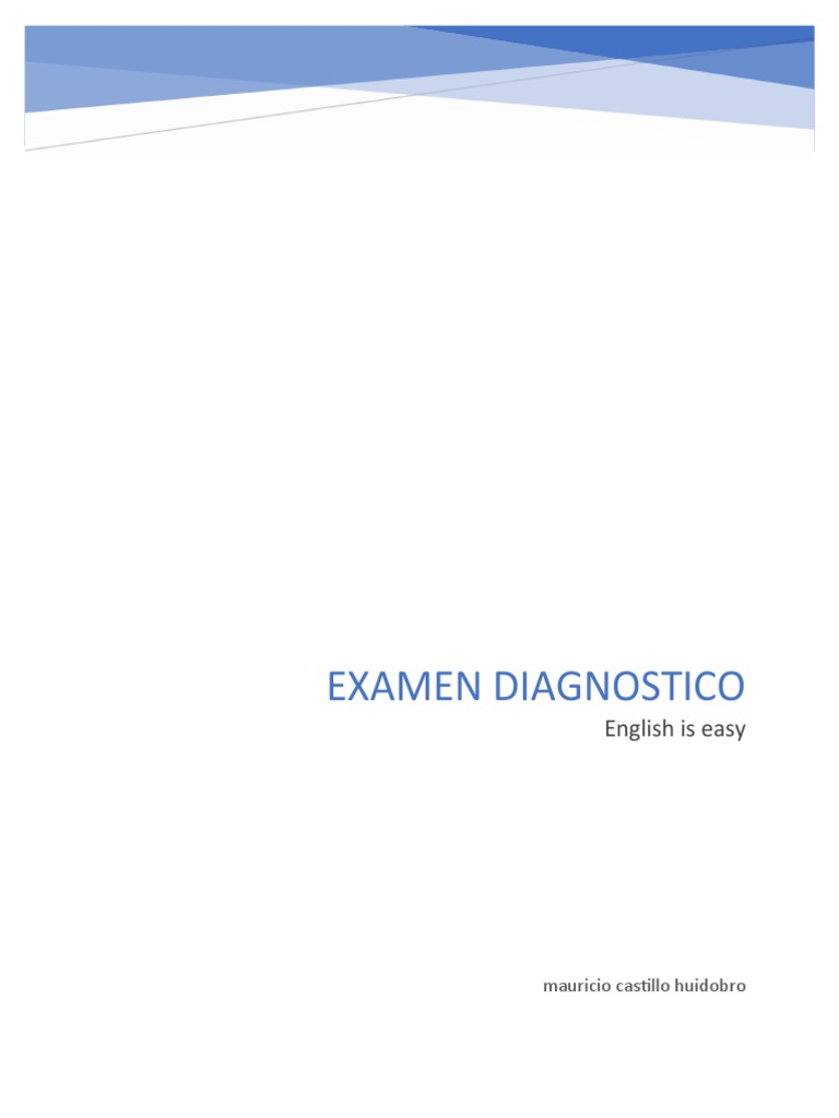 Examen Diagnostico English Is Easy PDF