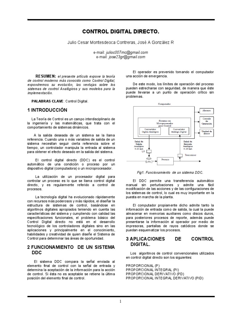 Control Digital Directo: Teoría y Aplicaciones | PDF | Señal analoga ...