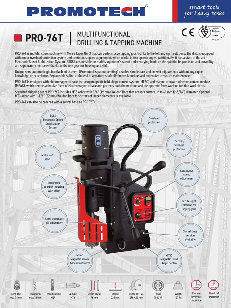 Advanced Drilling & Tapping Machine | PDF | Drill | Electric Motor