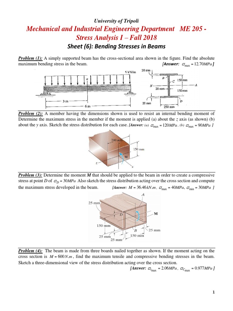 Bending Stresses in Composite Beams | PDF | Beam (Structure) | Bending