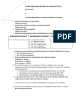 DOCUMENTOS REQUERIDOS PARA FORMULACIÓN DE PERFILES DE CENTROS EDUCATIVOS