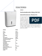 Ficha Tecnica Deshumedecedor Dm-520