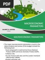 Macroeconomic Parameters: Gilbert R. Hufana