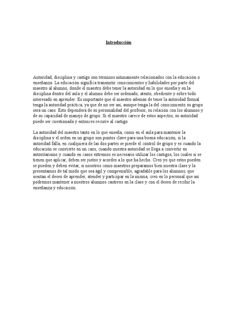Disciplina y autoridad en educación | PDF | Disciplinas | Aprendizaje