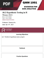 QMM1001 - 10.2 Hypothesis Testing in R