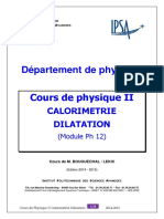 Ipsa Cours de Physique II Calorimetrie + Dilatation 2014-2015
