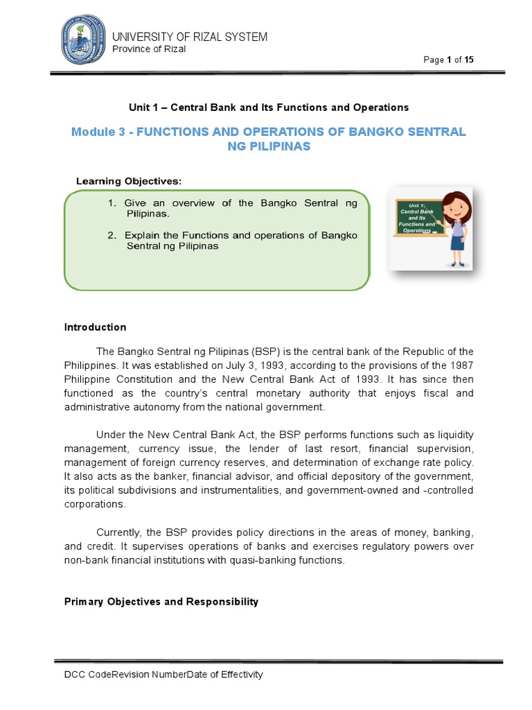 Fm 4 Mpcb Module 3 Pdf Central Banks Banks