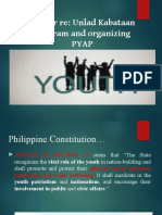 Briefer Re: Unlad Kabataan Program and Organizing Pyap