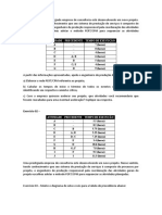 Lista de Exerccios - PERT-CPM