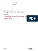 Example Candidate Responses: Cambridge International AS & A Level Physics 9702