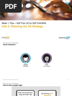 Unit 3: Planning The UX Strategy: Week 1: Plan - SAP Fiori UX For SAP S/4HANA